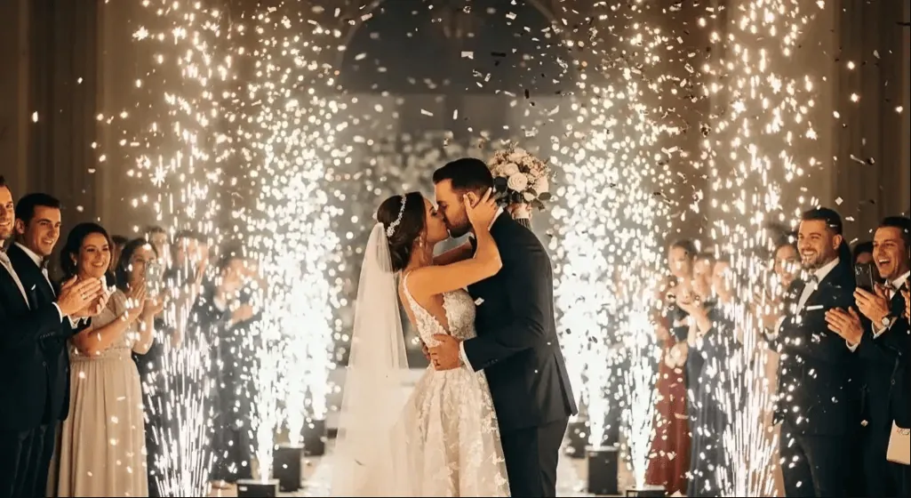 Fuego frío / chispas frías en boda